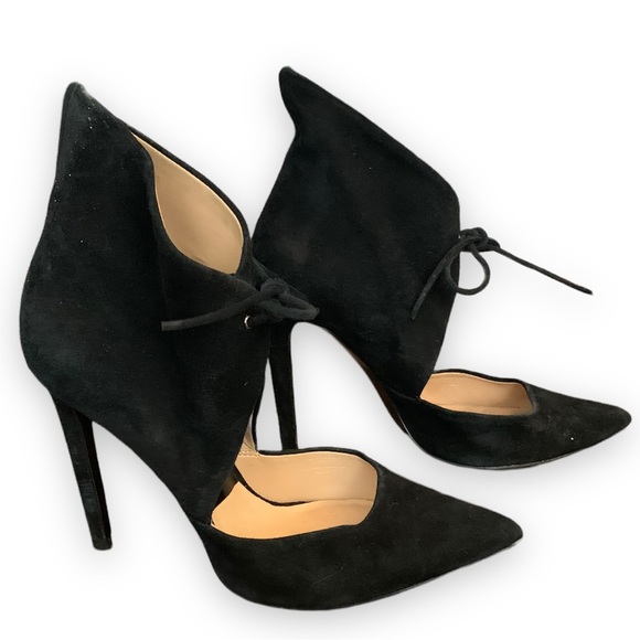 ZARA Woman Black sued Ankle Bootie/ Pumps - Picture 3 of 7